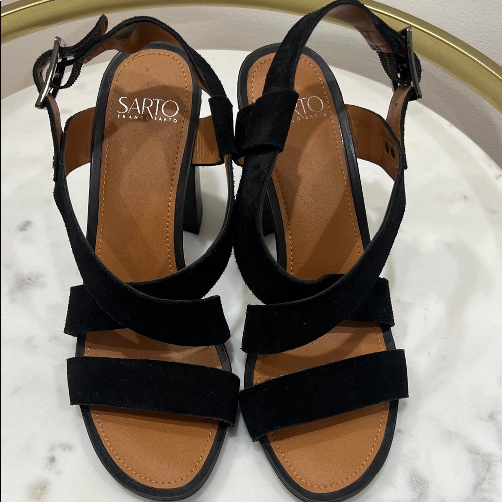 Franco Sarto Black Strappy Sandals- NEW